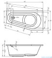 Riho Delta wanna asymetryczna 150x80cm z hydromasażem Flow lewa B067005005