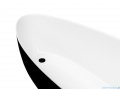 Besco Goya XS 142x62cm wanna biało-czarna wolnostojąca + syfon klik-klak grafitowy czyszczony od góry #WMD-140GWGR