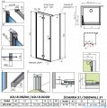 Radaway Fuenta Kdj B kabina 80x70cm lewa chrom połysk szkło przejrzyste 1384081-01-01L/1384048-01-01