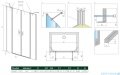 Radaway Nes Black Dwd II drzwi wnękowe 150cm W2 czarny mat/szkło przejrzyste 10037083-54-01/10041067-54-01