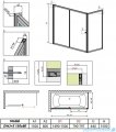 Radaway Vesta Dwj+s parawan nawannowy 150x80cm szkło przejrzyste 209115-01-01/204080-01