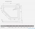 Radaway Doros PT E Stone brodzik pięciokątny 100x80 prawy kaszmirowy SDRPT1080-01-84SR