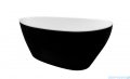 Besco Goya XS 142x62cm wanna biało-czarna wolnostojąca + syfon klik-klak biały czyszczony od góry #WMD-140-GWW