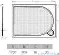 Vayer Citizen Virgo 170x80cm brodzik prostokątny rysunek techniczny