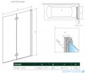 Radaway Nes Pnd I parawan nawannowy 120cm prawy przejrzyste  rysunek techniczny