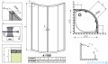 Radaway Classic A Kabina prysznicowa półokrągła z drzwiami przesuwnymi 80x80x170 szkło grafitowe profile białe 30011-04-05