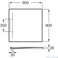Roca Pyros 90x90cm brodzik kwadratowy kompozytowy STONEX biały AP90138438403100