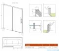 Radaway Idea Black Pn Dwj parawan nawannowy 150cm lewy czarny mat/szkło przejrzyste 10003150-54-01L