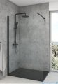 Oltens Bergytan brodzik prostokątny 100x80 cm RockSurface czarny mat 15100300
