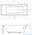 Besco Modern 120x70cm wanna prostokątna + obudowa CZARNY mat + syfon CZARNY #WAM-120-MO/#OAP-12OUNIC/19975