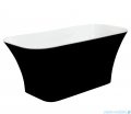 Besco Assos 160x70cm wanna biało-czarna wolnostojąca + syfon klik-klak czarny czyszczony od góry #WMD-160-AWB