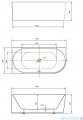 The North Bath Calia wanna wolnostojąca przyścienna lewa 150x75cm + syfon Klik-klak 6845-1501L