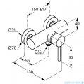 Vitalle TAIL bateria natryskowa ścienna chrom 388310590