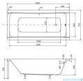 Besco Optima 140x70cm wanna prostokątna + obudowa CZARNY mat + syfon CZARNY #WAO-140-PK/#OAP-140UNIC/19977