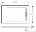 Roca Aquos 120x90cm brodzik prostokątny kompozytowy szary łupek AP6014B038401200