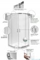 Besco Modern kabina kwadratowa 80x80x165cm przejrzyste MK-80-165-C