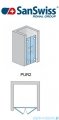 SanSwiss Pur PUR2 Drzwi 2-częściowe wymiar specjalny profil chrom szkło Durlux PUR2SM21022