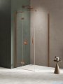 New Trendy Nesta Copper Brushed kabina 80x100x200 cm lewa wspornik równoległy miedź szczotkowana/szkło przejrzyste K-4593