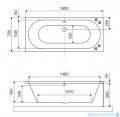 Excellent Oceana Slim wanna prostokątna 160x75 antracyt mat WAEX.OCE16ANMS