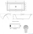 Riho Still Square wanna z zagłówkiem i oświetleniem lewa 180x80cm + syfon + nogi B099004005/207093