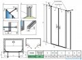 Radaway Nes 8 Dwd II drzwi wnękowe 160cm W2 przejrzyste 10081093-01-01/10080167-01-01