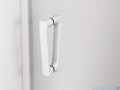 SanSwiss Cadura White Line drzwi przesuwne 150cm jednoskrzydłowe lewe z polem stałym profile biały mat CAS2G1500907