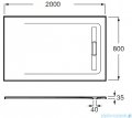 Roca Aquos 200x80cm brodzik prostokątny kompozytowy perłowy AP6017D032001630