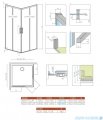 Radaway Idea Kdd Brushed GunMetal kabina 100x75cm szczotkowany grafit 387062-92-01L/387066-92-01R