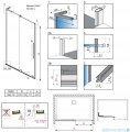 Radaway Furo SL Brushed Nickel DWJ drzwi prysznicowe 110cm lewe szczotkowany nikiel  10307572-91-01L/10110530-01-01