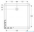 Geberit brodzik Olona 120x120cm z włókniną uszczelniającą biały 550.903.00.1