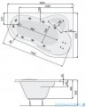 Poolspa Wanna asymetryczna LEDA 150x100 prawa + stelaż PWAE410ZS000000