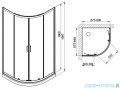Sanplast Fris kpl-KP4/FRIS-b-M Kabina półokrągła + brodzik mineralny 90x90x200 cm czarny matowy 602-331-3260-59-400