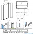 Radaway Nes 8 Black Dwjs drzwi wnękowe 140cm prawe czarny mat/szkło przejrzyste 10084790-54-01R/10084610-54-01