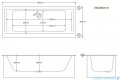 Schedpol Schedline Vella Set 2.0 wanna prostokątna z nośnikiem styropianowym  180x80 cm 3WSP.VS2P-18080