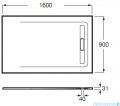 Roca Aquos 160x90cm brodzik prostokątny kompozytowy czarny AP60164038401400