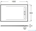 Roca Aquos 160x90cm brodzik prostokątny konglomeratowy czarny AP60164038401400