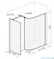 Excellent Vidoq walk-in kabina prysznicowa gięta, ścianka prosta 100cm, ścianka gięta 93cm czarny mat KAEX.1507.K.1000.0930.BL
