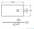 Roca Terran 160x70cm brodzik prostokątny konglomeratowy beżowy AP1016402BC01650