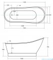 Besco Gloria 150x68cm wanna wolnostojąca Retro+syfon klik-klak #WKG-150-WO