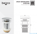 Besco Spust umywalkowy klik-klak z pokrywą ceramiczną  czarny matt OUCL-KKCZ