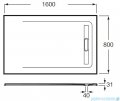 Roca Aquos 160x80cm brodzik prostokątny kompozytowy onyx AP60164032001640