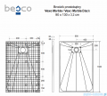 Besco Vexo Marble Black 130x90cm brodzik prostokątny VMB-130-90-P