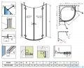 Radaway Fuenta Pdd kabina 80x80cm chrom połysk szkło przejrzyste 1384002-01-01L/1384002-01-01R