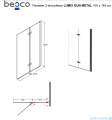 Besco Lumix Gun Metal parawan nawannowy 2-skrzydłowy Szczotkowany Grafit 100x145cm PLGM-2S