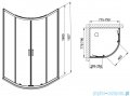 Sanplast Fris kpl-KP4/FRIS-b-M Kabina półokrągła + brodzik mineralny 80x80x192 cm czarny matowy 602-331-2250-59-400