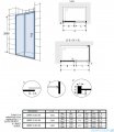 Roca Metropolis drzwi prysznicowe 120x200cm przejrzyste profile CZARNY MAT AMP1312016M