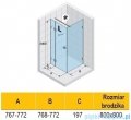 Riho Scandic NXT X203 kabina prysznicowa prawa 80x80cm czarna G001054121