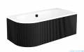Besco Avita 160x75cm wanna asymetryczna prawa + obudowa CZARNA RYFLOWANA / ryfle matt black + syfon CZARNY #WAA-160-NP/OAV-160-NSCR/19977