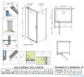 Radaway Nes Kdj II Brushed GunMetal kabina 120x70cm lewa szczotkowany grafit 10032120-92-01L/10039070-01-01