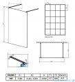 Radaway Modo New Black I 160x200 Factory kabina Walk-in czarny mat/szkło przejrzyste 388164-54-57